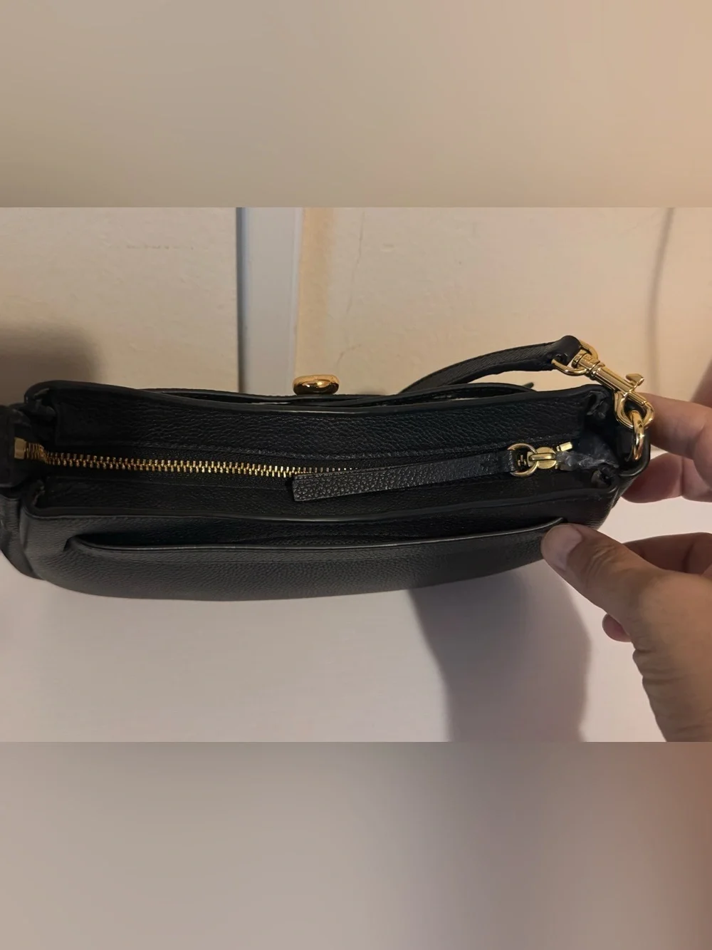 Tory Burch Romy Zip Top Leather Crossbody Bag